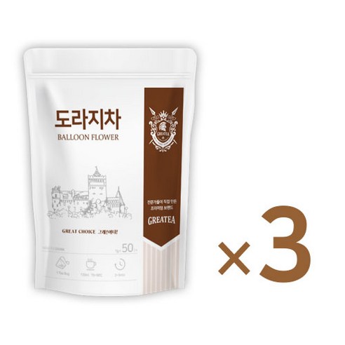 그래이티 저온로스팅 국산 도라지차 삼각티백, 3개, 50개입, 1g