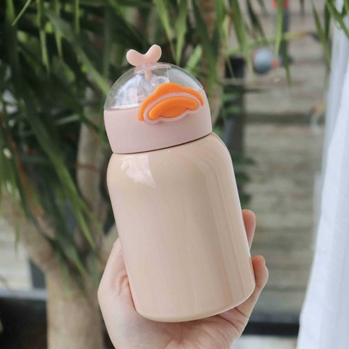 ZZJJC 텀블러 트렌드 304 스테인리스 소재 남녀 휴대용 주전자, 350ml, 북유럽 분말