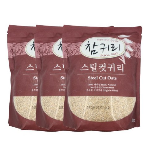 스틸컷 귀리(불리지않는 컷팅귀리) 1KG X 3봉, 3개 현대농산귀리 Best Top5