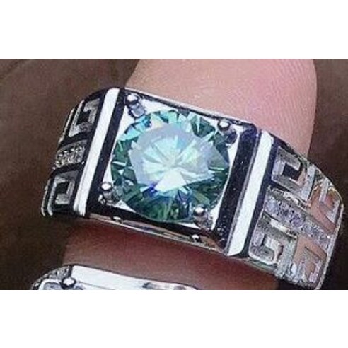 모이사나이트 모아사나이트 남성용 2캐럿 다이아몬드 반지 925실버 고급