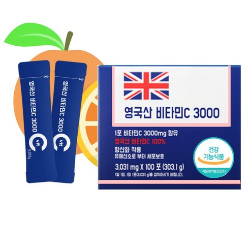 영국 DSM 분말비타민C 100% 3g-100포 건강기능제품 식약처인증원료, 3g, 1개