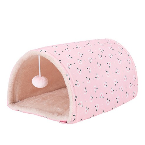 빛나라마켓 고양이 사계절 장난감 텐트 매트, 핑크꽃