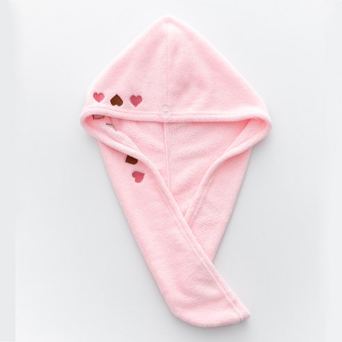 산호 양털 흡수제 자수 건조 캡 극세사 빨리 드라이 고급형, 65*25CM, 핑크