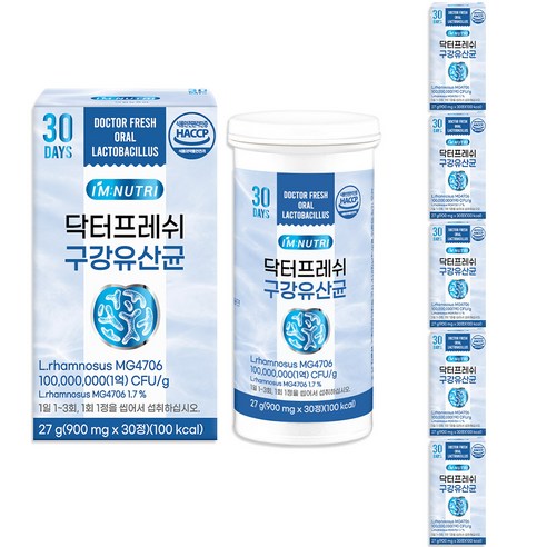 아임뉴트리 닥터프레쉬 특허 구강유산균, 2개, 30정