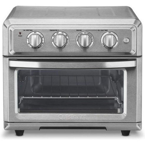 Cuisinart 쿠시나트 TOA-70W 그릴이 있는 에어프라이어 오븐 화이트, Airfryer Toaster Oven, Stainless Steel