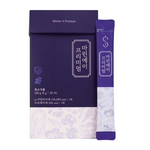 중앙미생물연구소 마린에이 프리미엄 6g 30포 90포 천연 발효효소 유산균 프로바이오틱스 장내미생물, 1박스