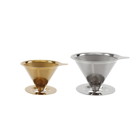 홈 카페를 위한 완벽한 조화: 1+1 티타늄 코팅 커피 드리퍼 세트