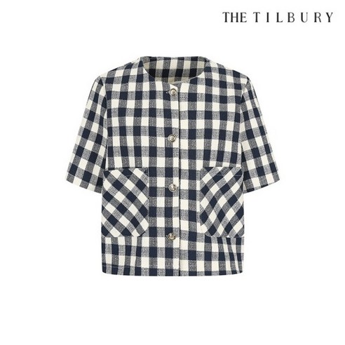 더틸버리 하프 슬리브 패치 포켓 체크 재킷 TP4P0JK01W