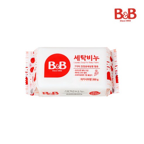 비앤비 유아의류용 세탁비누 아카시아, 200g, 15개