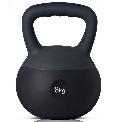 말랑말랑 소프트 PVC 케틀벨 아령, 1개, 8kg, black