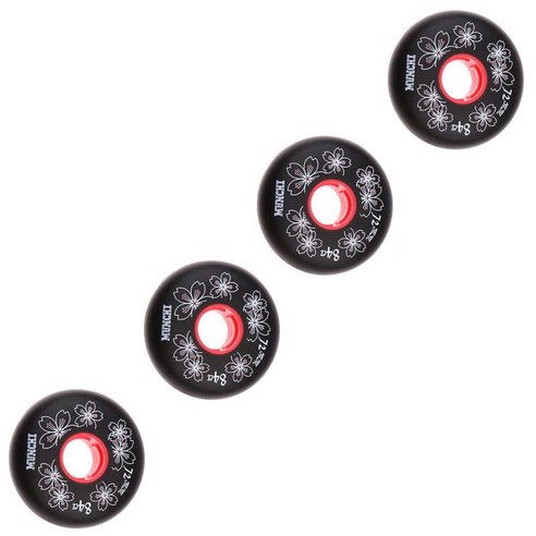 4pcs 인라인 스케이트 휠 볼 베어링 휠 베어링 스페어 휠 84A 휠, PU, 블랙