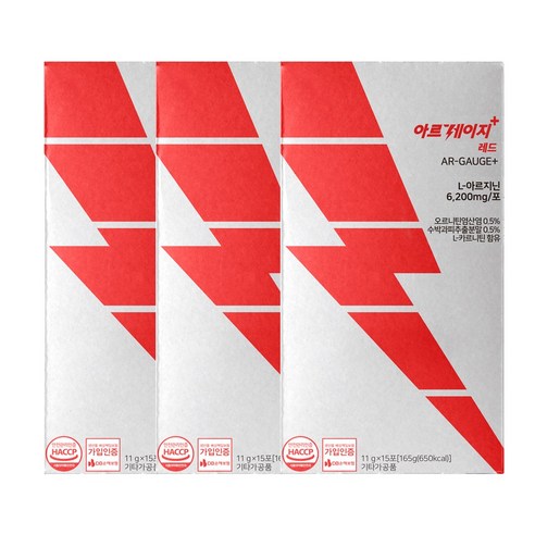 아르게이지 레드 아르기닌 6200 복숭아맛, 165g, 3개