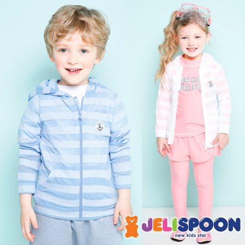 젤리스푼 스트라이프번아웃집업점퍼