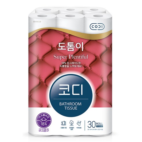 코디 도톰이 30m (3겹 화장지), 30개입, 1개