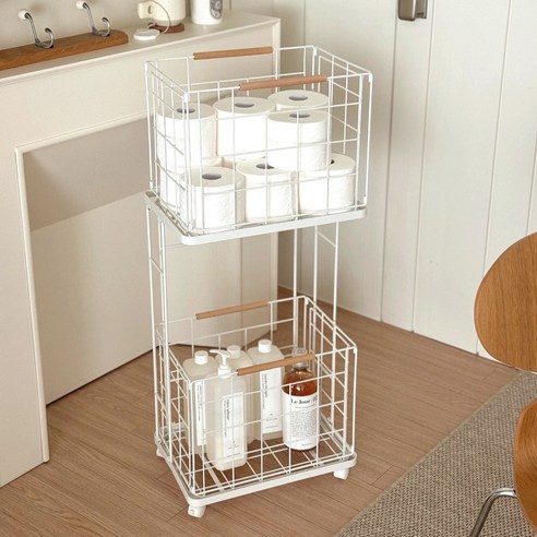 산뜻한 일상을 위한 현명한 선택, 도파밍 이동식 2단 철제 빨래바구니