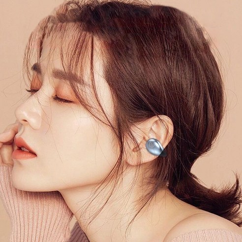 SMABAT 공기 전도 블루투스이어폰 이어클립형 방수 노이즈캔슬링헤드폰, 블랙