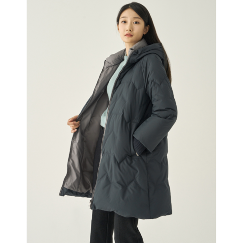 지센 여성 퀼팅 후드 니트소매 덕다운패딩점퍼 할인가격 199,000원