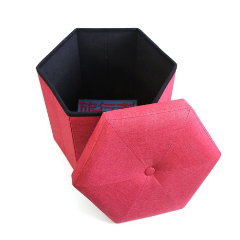 Linbao맞춤형 다각형 육각 원통 수납 의자, 맞춤형 육각형 수납 벤치 핑크