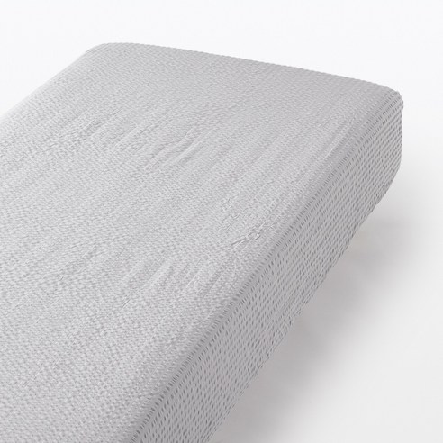 무인양품 MUJI 면 서커 매트리스 커버, 그레이