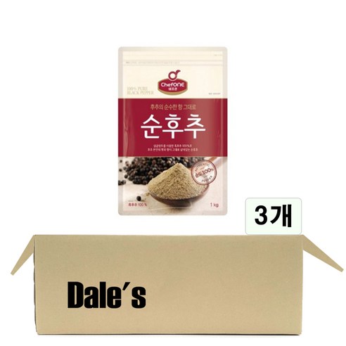 데일즈기획 대상 쉐프원 순후추, 3개, 1kg