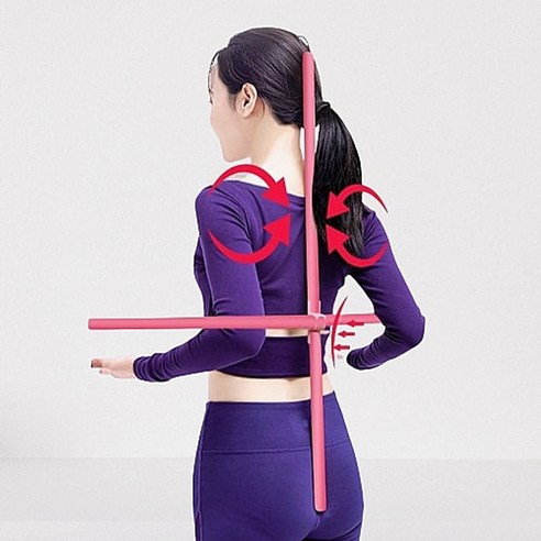 바른 자세 스마트 스틱 굽은등 스트레칭 피로회복, 중형(60+70cm)
