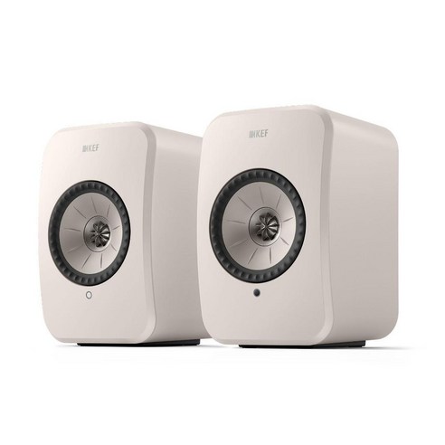 KEF LSX II LT 무선 Hifi 책장 스피커 스톤 화이트 게이밍 음악 블루투스, 하얀색