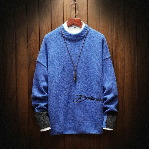 mxt남자 스웨터 가을 새로운 두꺼운 남자 스웨터 느슨한 긴 소매 기본 스웨터 코트 유행 가을 겨울 의류