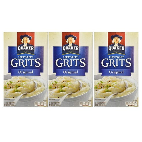 Quaker Instant Grits 오리지널 27.8g(1온스) 패킷 (10팩), 10 Count (Pack of 1)_Butter Fl, 280g, 1개 그릿