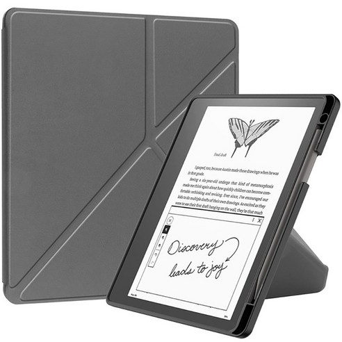 Kindle Scribe 2022 10.2 인치 전자 책 표지를위한 자기 PU 가죽 비즈니스 커버, 회색