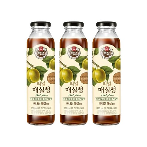 백설 리얼 매실청, 310ml, 3개