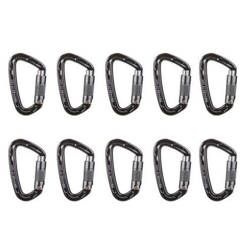 10 조각 24KN 경량 알루미늄 Carabiner D 모양 상승 회색을 위해 잠그기, 회색