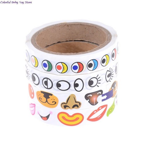 눈코입 롤스티커 4개세트 DIY 얼굴꾸미기 집콕미술놀이, 0