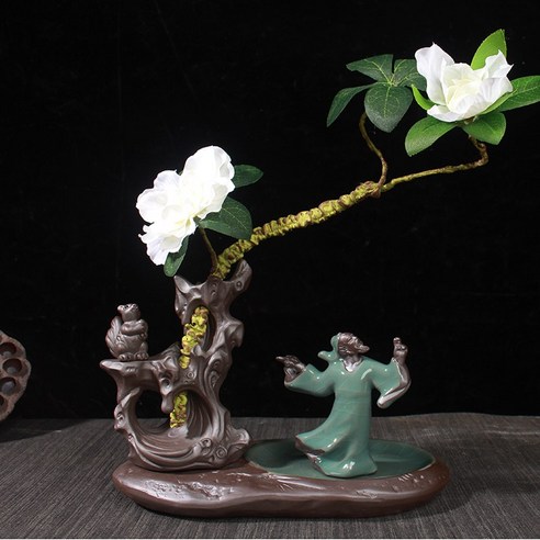 DFMEI 세라믹 크리 에이 티브 꽃 장식품 꽃꽂이 홈 장식 용품 실내 보구 랙 현대 거실 꽃, 색깔6