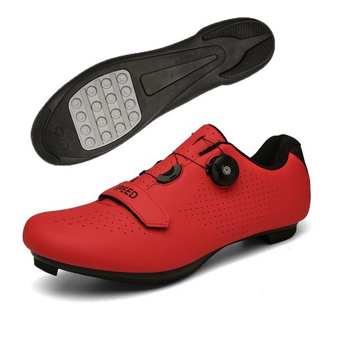 Mtb 산악 자전거 신발 스피드 플랫 사이클링 신발 남성 자동 잠금 자전거 신발, red rubber, 240