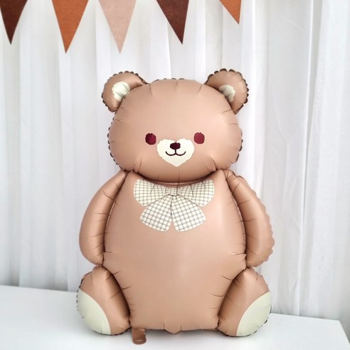 생일 파티 풍선 곰돌이 풍선 무광, 1개, 브라운