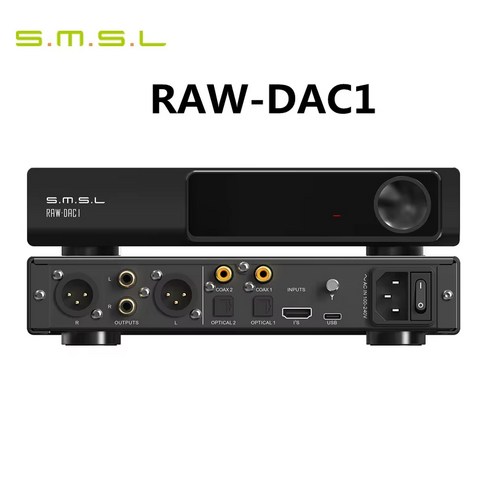 SMSL RAW-DAC1 디코더 MQA MQA-CD 디지털-아날로그 변환기 AK4191 + AK4499EX DAC 칩 블루투스 5.1 LDAC XU316 PCM768, 블랙, 1개