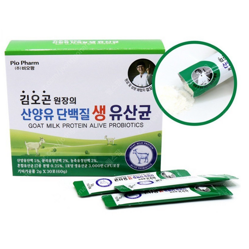 특가행사 ** 김오곤의 산양유 단백질 생유산균 30포, 75g, 2개