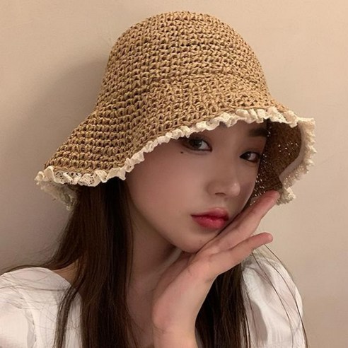Sorpci 챙넓은 여름모자 여성 밀짚모자 바캉스 벙거지 비치 여행 밀짚 버킷햇