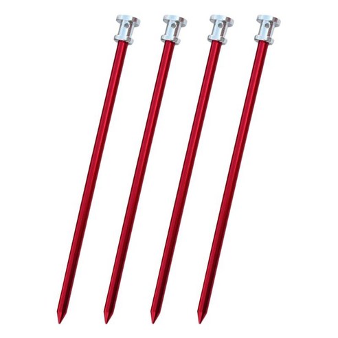 4 pcs 캐노피 페그 스테이크 캠핑 키트 배낭 비치 액세서리 장비에 대 한 경량 9 인치 알루미늄 롱, {"색상":"빨간색"}, {"수건소재":"알루미늄 합금"}