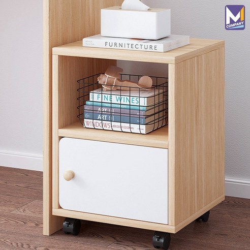 M컴퍼니 리퍼브 할인 이동식 침대 옆 협탁 미니 사이드 테이블 서랍장 거실 쇼파 다용도 선반 수납장 원목 2단 보조 간이 침실 베드 틈새 낮은 탁자 엔틱 우드, [리퍼브] 세리 협탁, 1개