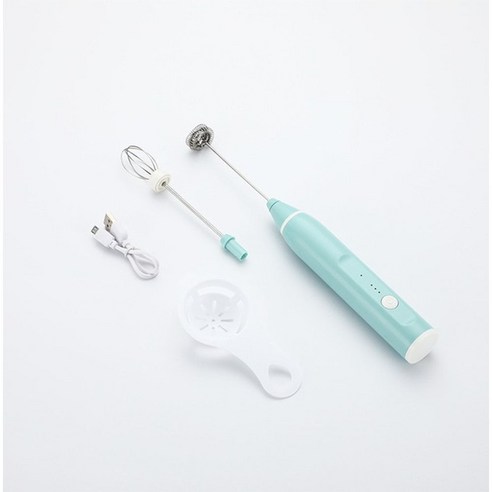 전동 머랭기 핸드 믹서 우유 frothers usb 충전식 휴대용 휴대용 블렌더 foamer 고속 음료 메이커 커피 용 털 카푸치노 크림, Blue_CN