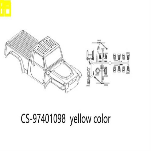 Yellow CS-97401095 바디 CROSSRC 크로스 RC EMOX 1/8 록 크롤러 KM F150 랩터 탱크 300 YK4082, 01 yellow body, 한개옵션1