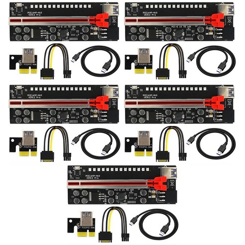 Retemporel 5개 다채로운 라이저 VER12 Pro PCI-E PCIE PCI 표현하다 카드 GPU 1X X16 6핀 SATA 어댑터 케이블 비디오 용 마이닝, 1개