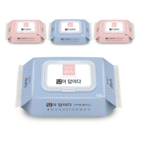 답이답이다 다용도 물티슈 캡형, 100매입, 4팩