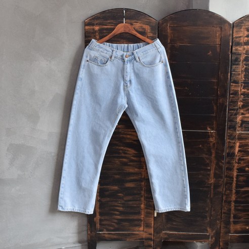 뉴에스지 M-2XL 사계절 일자 세미와이드 뒷밴딩 데일리 청바지 5color