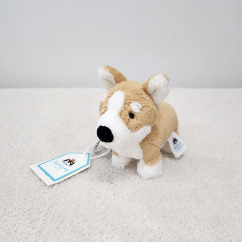 젤리캣 키링 베티 웰시 코기 허니 도그 애착인형 Jellycat Betty Corgi Bag Charm Honey, 1개