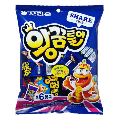 오리온 왕꿈틀이 6개입(255g)X12개(1box) 과자 간식 젤리
