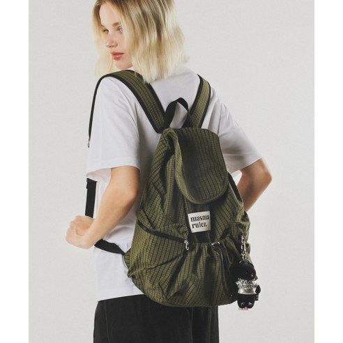 バックパック・リュック masmarulez String flap backpack Check Khaki 5011460574 String flap backpack _ Check khaki masmarulez官方網站