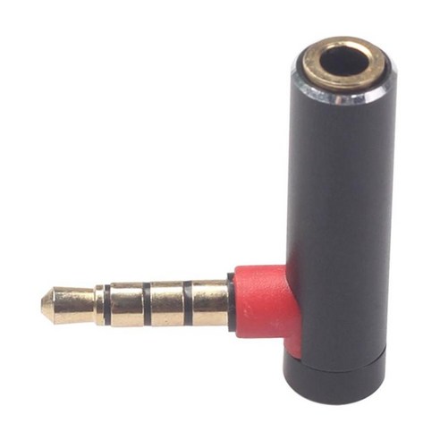 오디오 어댑터 90° 직각 스테레오 헤드폰 어댑터 3.5mm 수-암 잭 플러그, 합금, 블랙