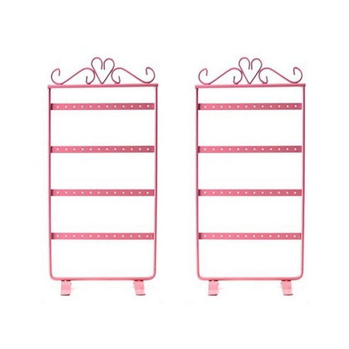 귀걸이 악세서리 정리대 정리함 보관대 보관함, 레트로 핑크 x 2개, 핑크